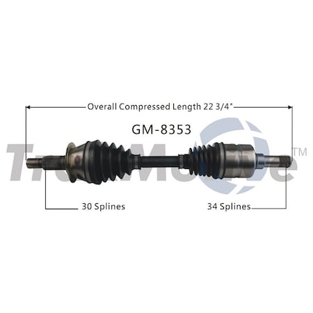 Surtrack Axle Cv Axle Shaft, Gm-8353 GM-8353